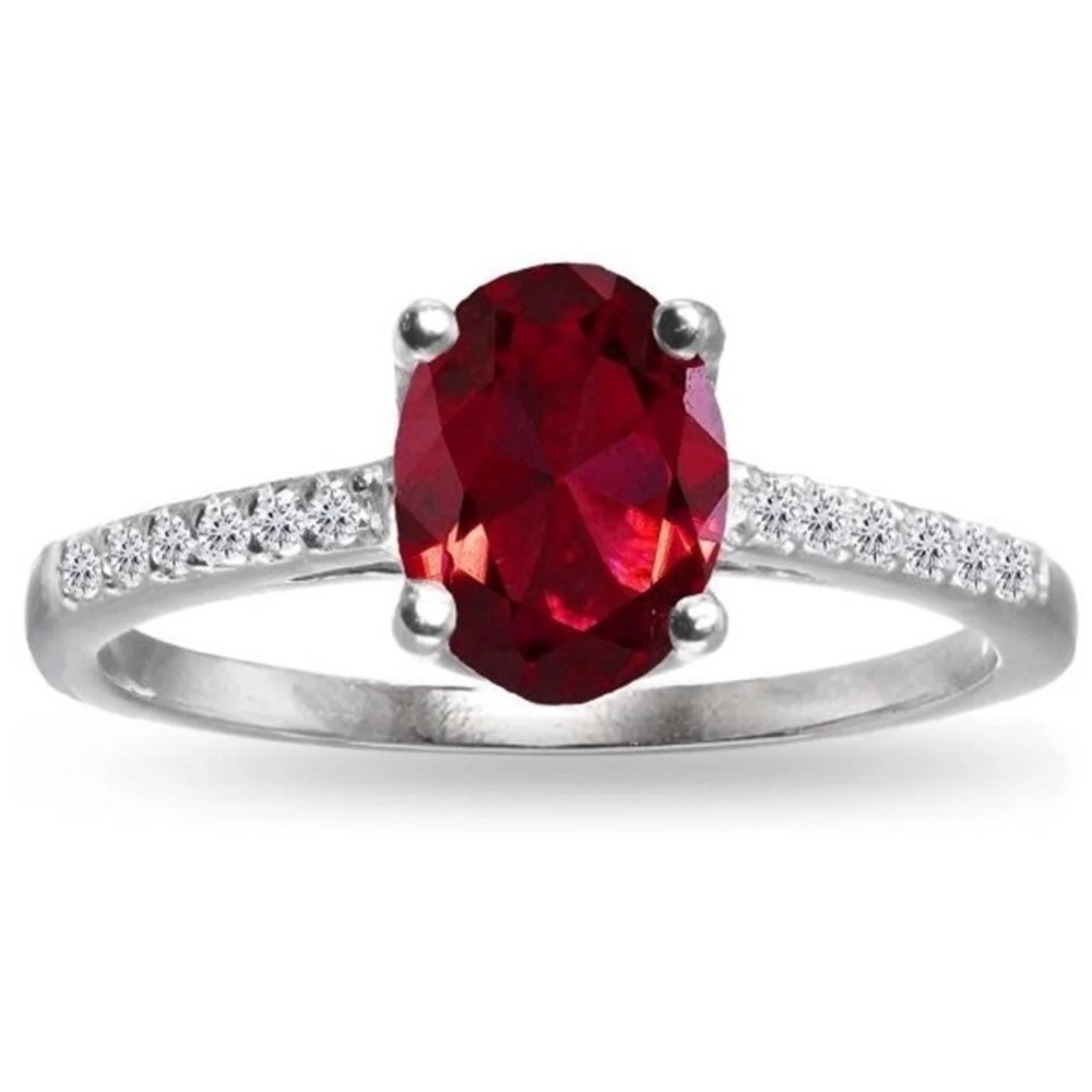 Ruby and White Topaz Ring